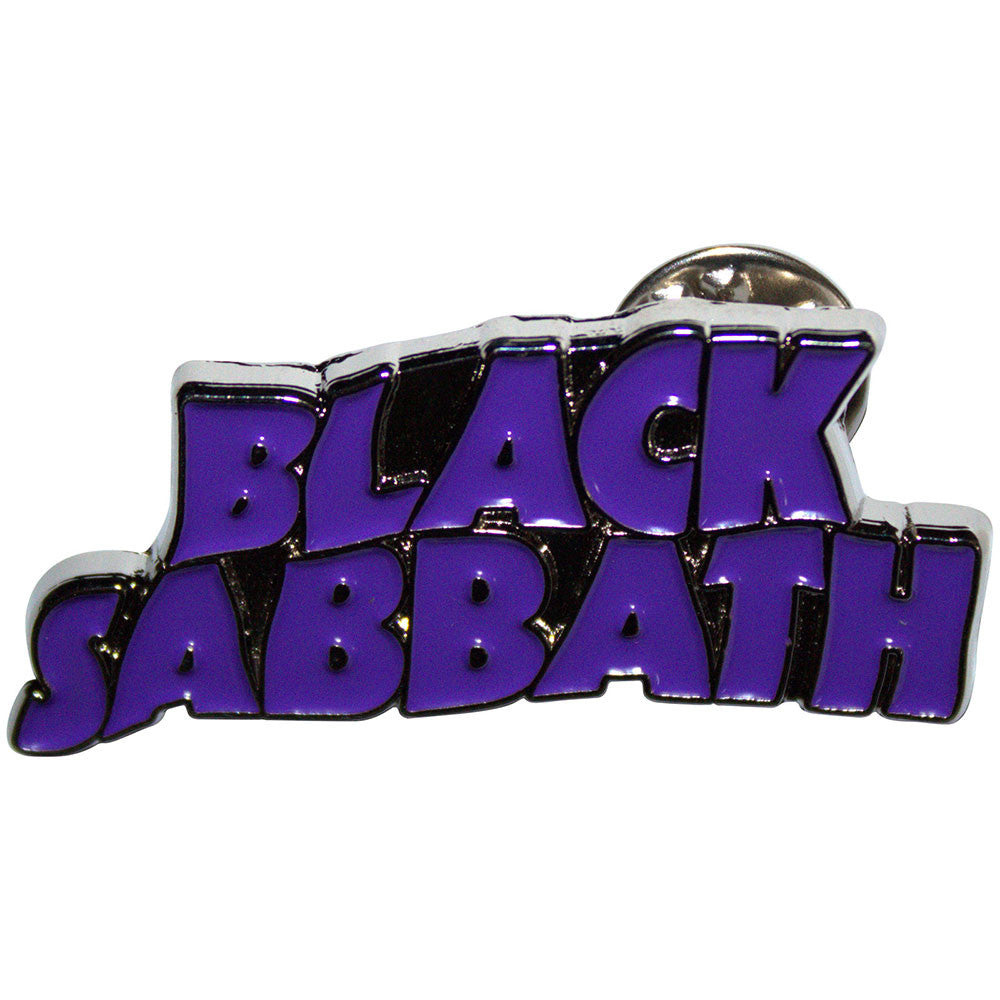 Black Sabbath Ansteck-Pin – Purple Wavy Logo aus Metall (40 mm)