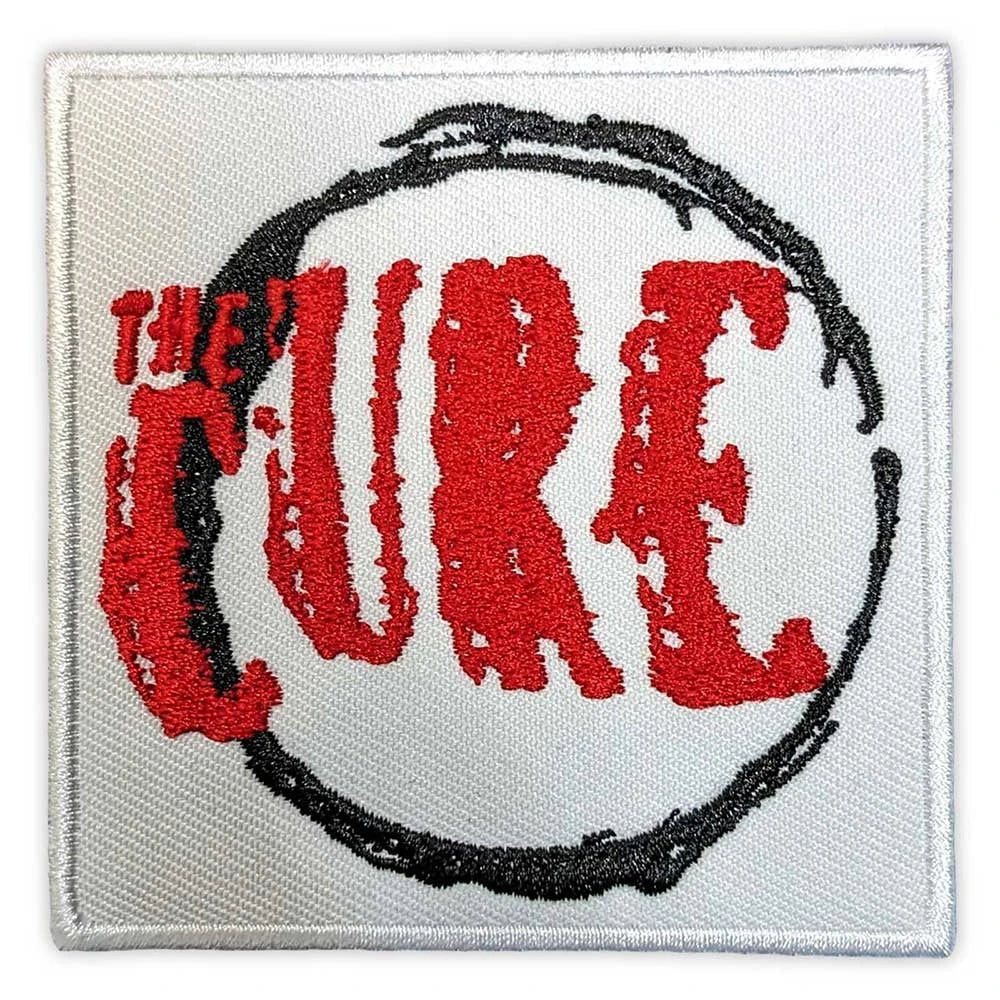The Cure Patch | Circle Logo Woven Aufnäher zum Aufbügeln | Alternative Rock Band Merch | Ø 7,5 cm