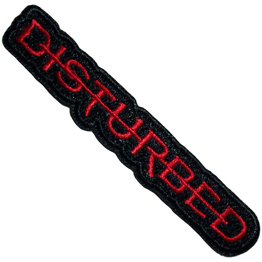 Disturbed Patch | "Strike Through" Gewebter Aufnäher | Zum Aufbügeln | Metal Merch ca. 9 x 1,5 cm