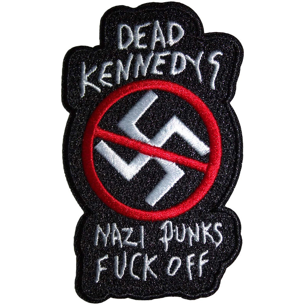 Dead Kennedys Patch | Nazi Punks Fuck Off Woven Aufnäher zum Annähen | Punk Rock Merch | 10 x 10 cm