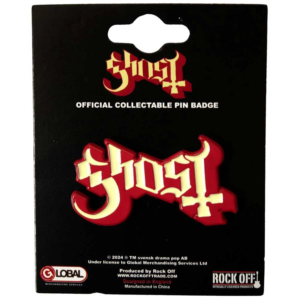 Ghost Ansteckpin – Logo Red Shadow (42 x 22 mm / Soft-Emaille)