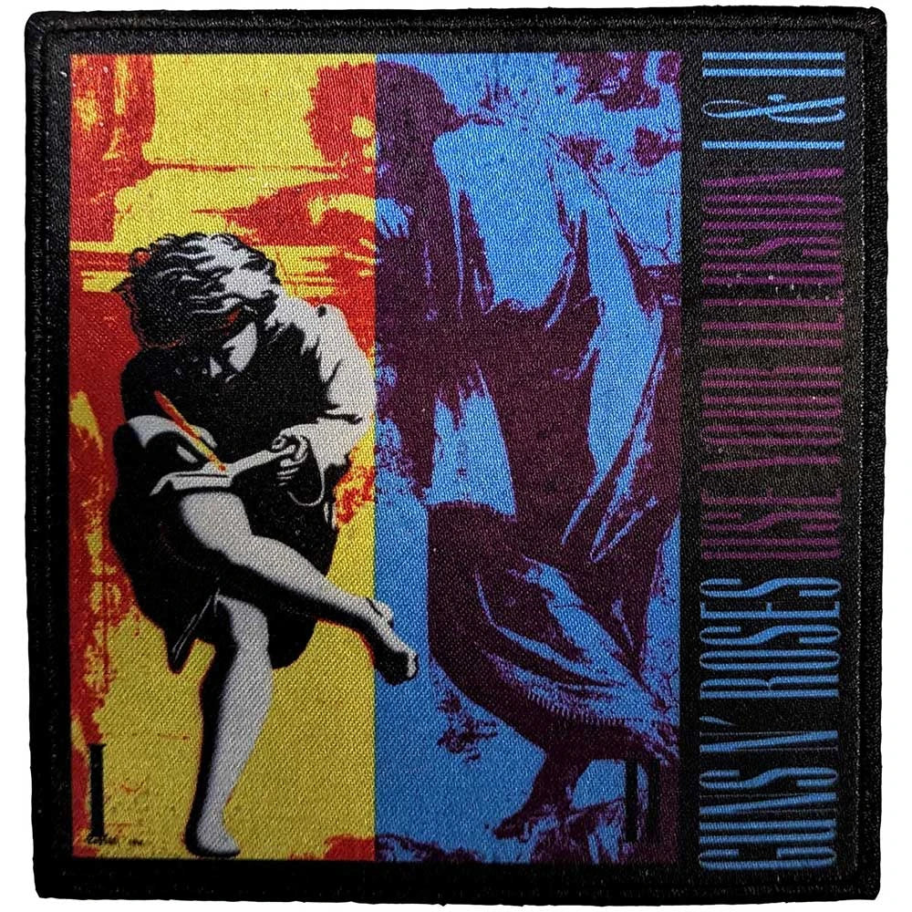 Guns N' Roses Patch | Use Your Illusion Aufnäher zum Aufbügeln | Hard Rock Band Merch | 9,5 x 10 cm