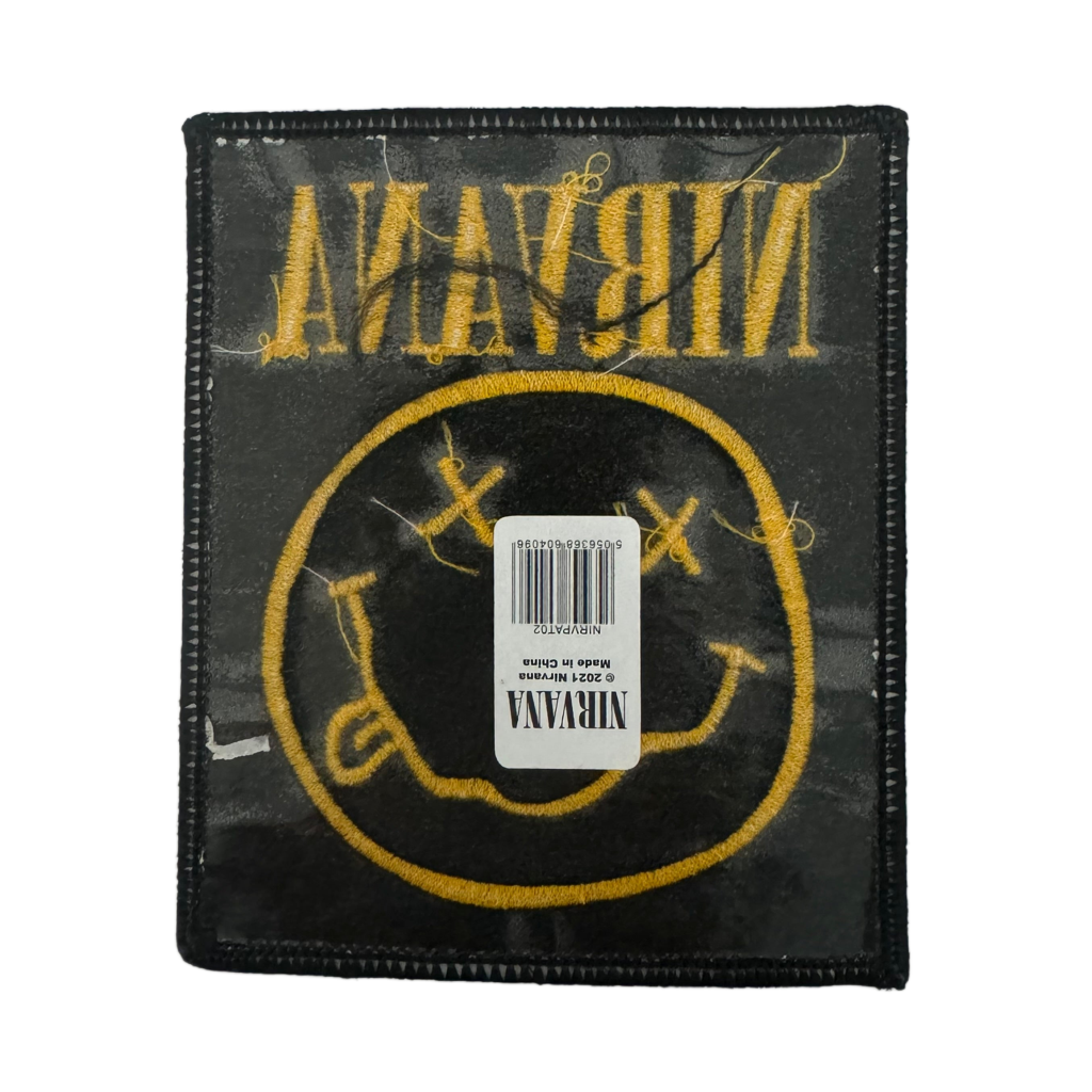 Official Nirvana Patch | "Happy Face" Woven Patch | Grunge Merch | Iron-on | 10 x 10 cm