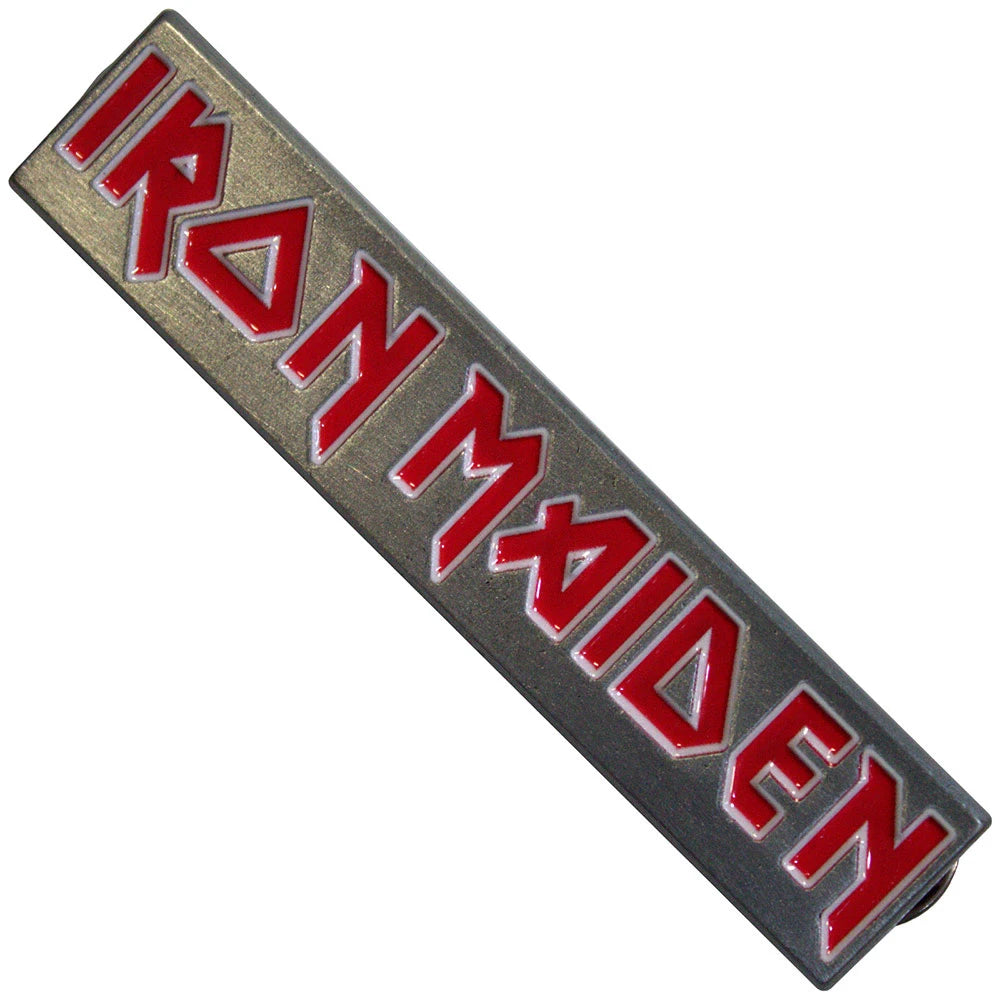 Iron Maiden Ansteckpin – Logo (70mm / Antik-Silber)