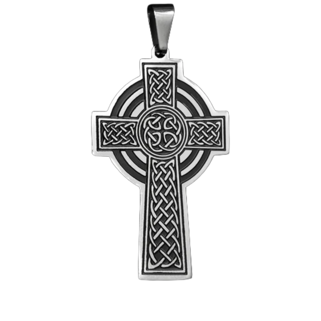 Keltisches Kreuz Kette – Edelstahl Anhänger Herren Schmuck – Wikinger Keltisch Gothic Rock Biker