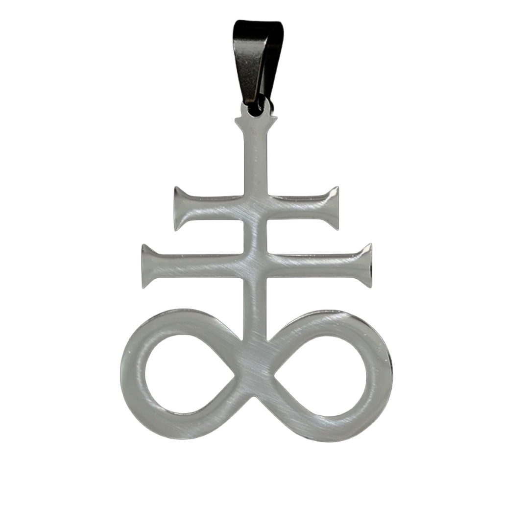 Leviathan Kreuz Kette  – Edelstahl Anhänger – Satanisches Kreuz Alchemie Gothic Black Metal Rock