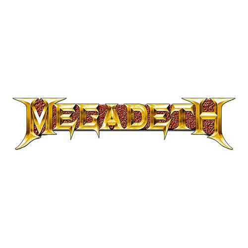 Megadeth Pin | Band Logo Emaille Anstecknadel | 3D Antiqued Gold | Thrash Metal Merch 5 cm