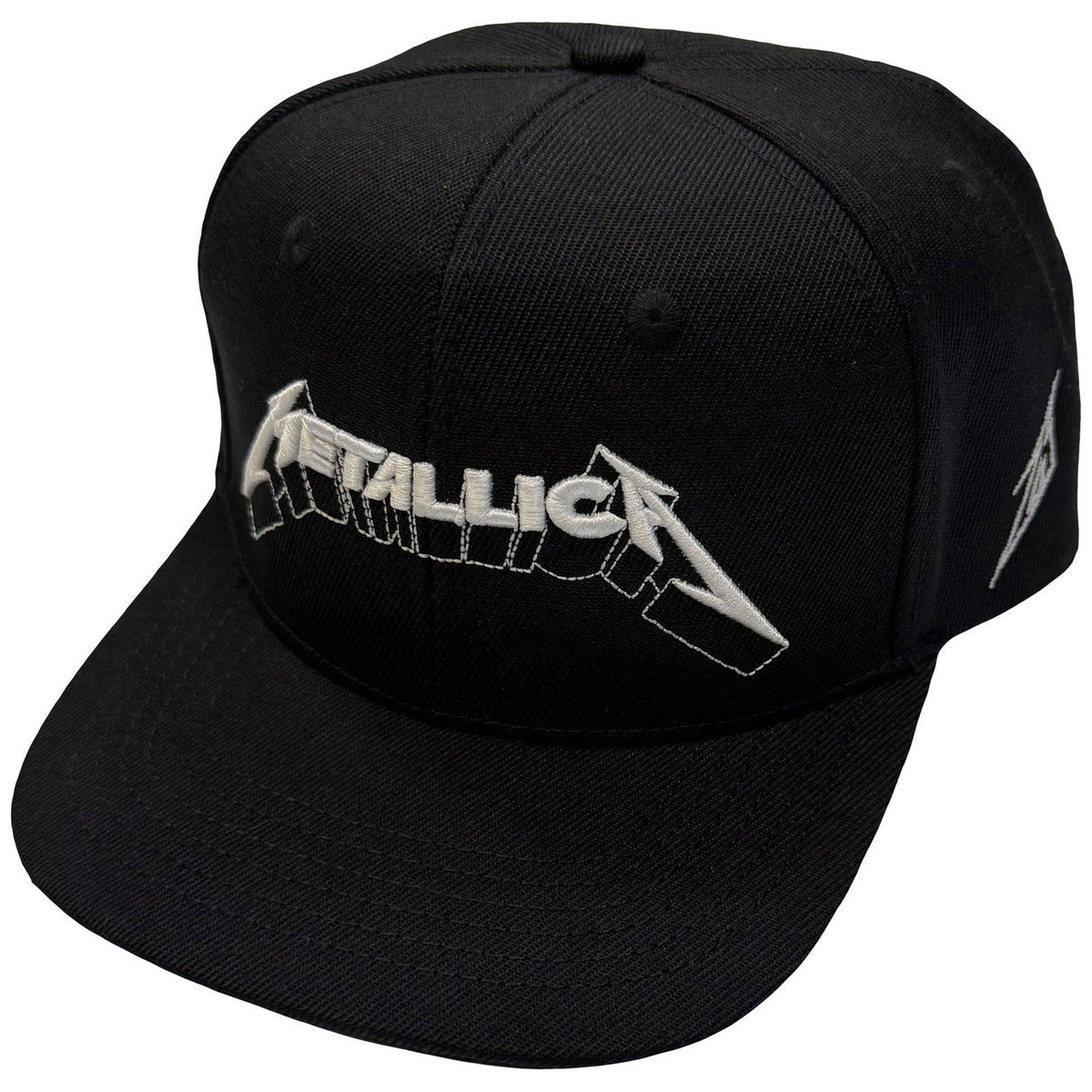 Metallica Snapback Cap – 3D & M Logos (Schwarz / 3D-Stick)