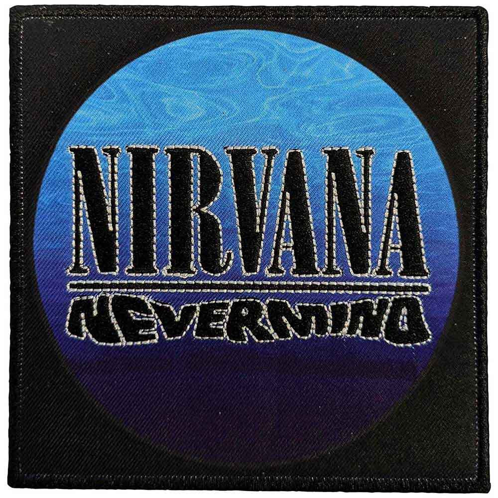 Nirvana Patch | "Nevermind Wavy Logo" Gedruckter Aufnäher | Zum Aufbügeln | Grunge Merch 10 x 10 cm