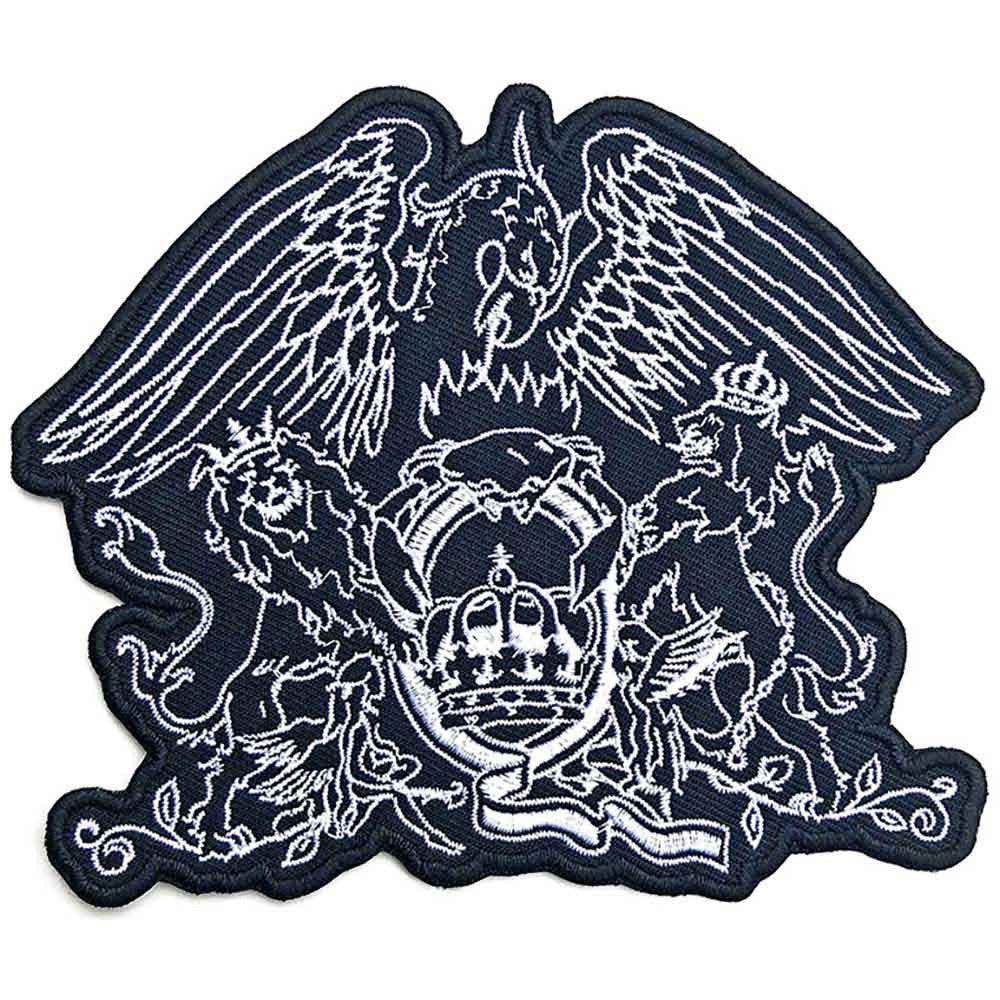 Queen Patch | Cut-Out Crest Woven Aufnäher zum Aufbügeln | Classic Rock Band Merch | 12 x 10 cm