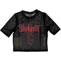 Official Slipknot Ladies Mesh Crop Top | Short Sleeve Net Top with Logo | Sublimation Print Black | Nu-Metal Band Merch