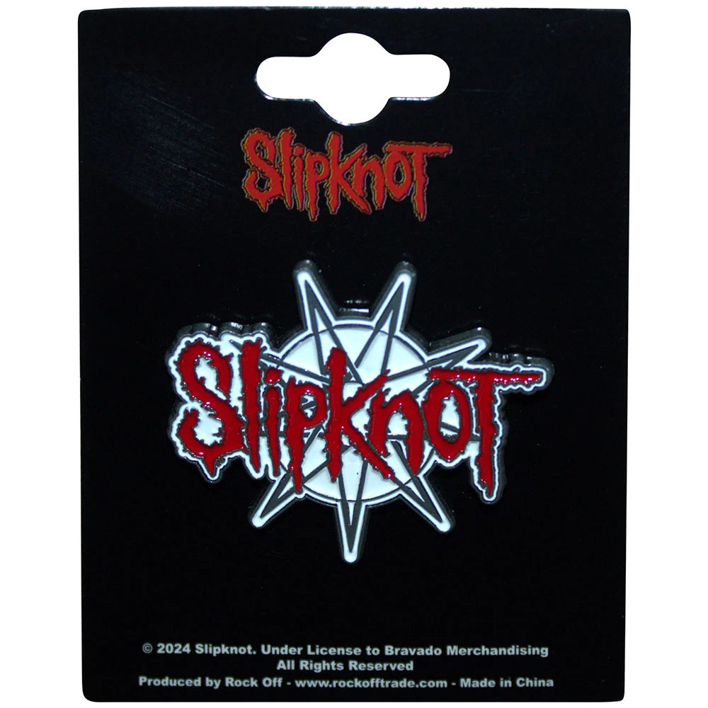 Slipknot Ansteckpin – 9-Point Star Logo (40mm / Antik-Silber)