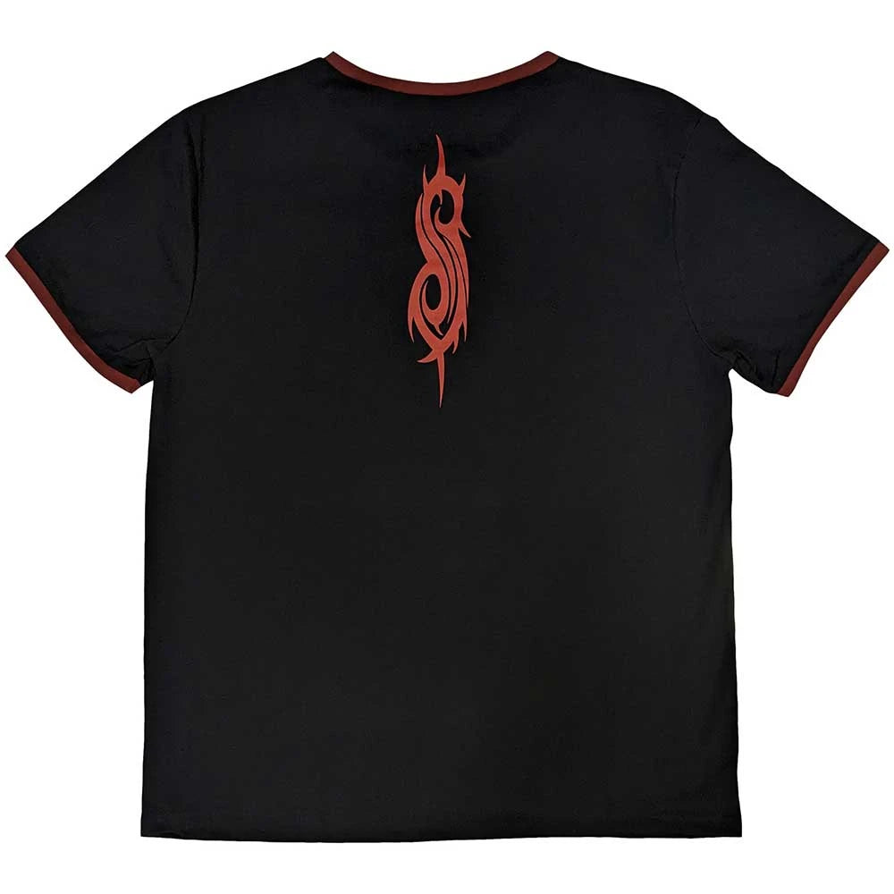 Slipknot Unisex Ringer T-Shirt – Logo (Schwarz / Front & Back Print)