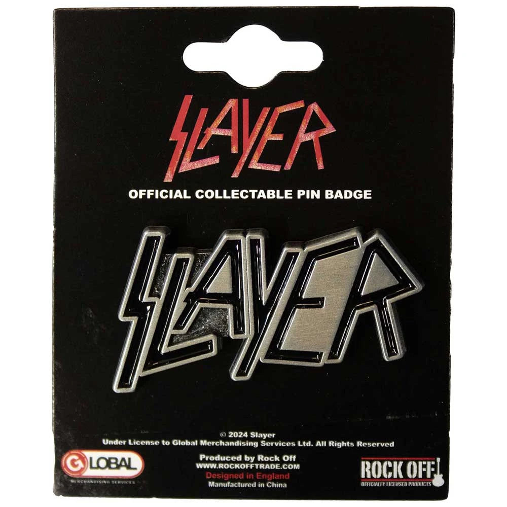 Slayer Ansteckpin – Logo (45x25mm / Antik-Silber)