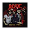 AC/DC Patch | Highway to Hell Woven Aufnäher zum Annähen | Hard Rock Band Merch | 10 x 10 cm
