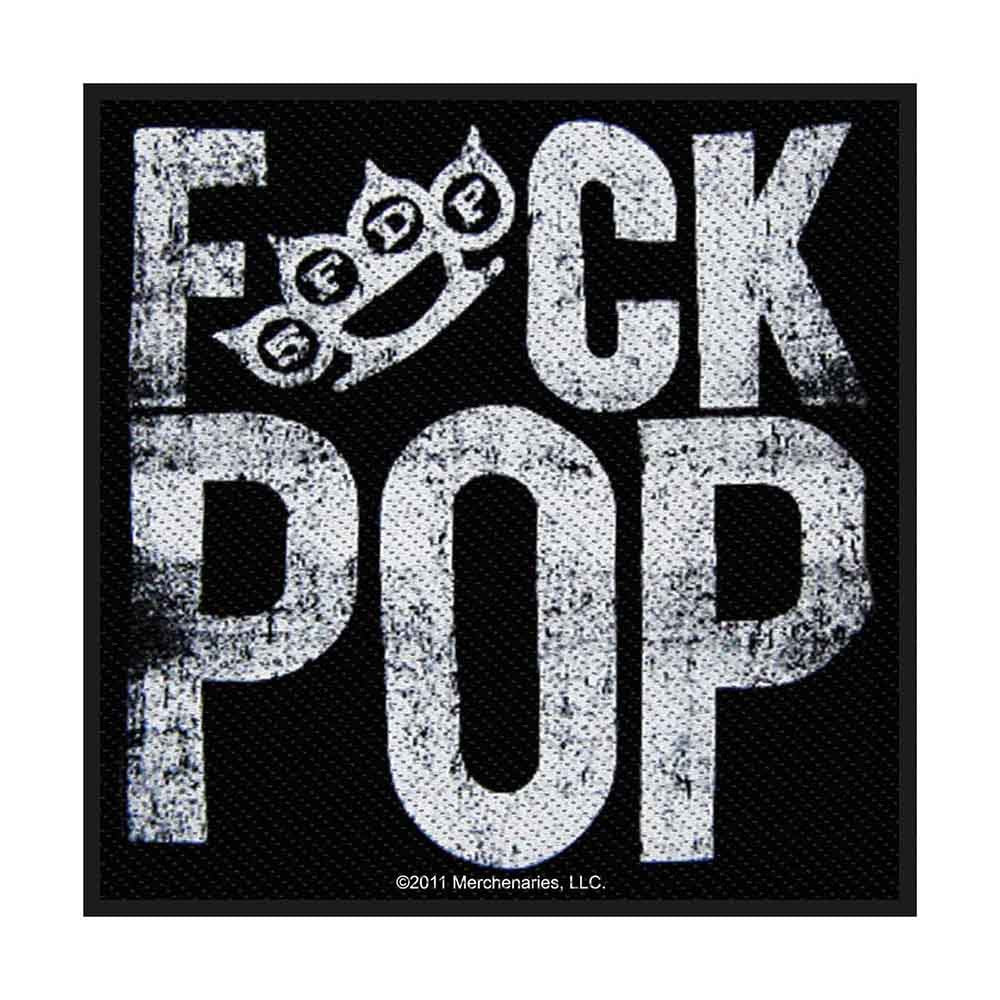 Five Finger Death Punch Patch | Fuck Pop Woven Aufnäher zum Annähen | Metal Band Merch | 10 x 5 cm