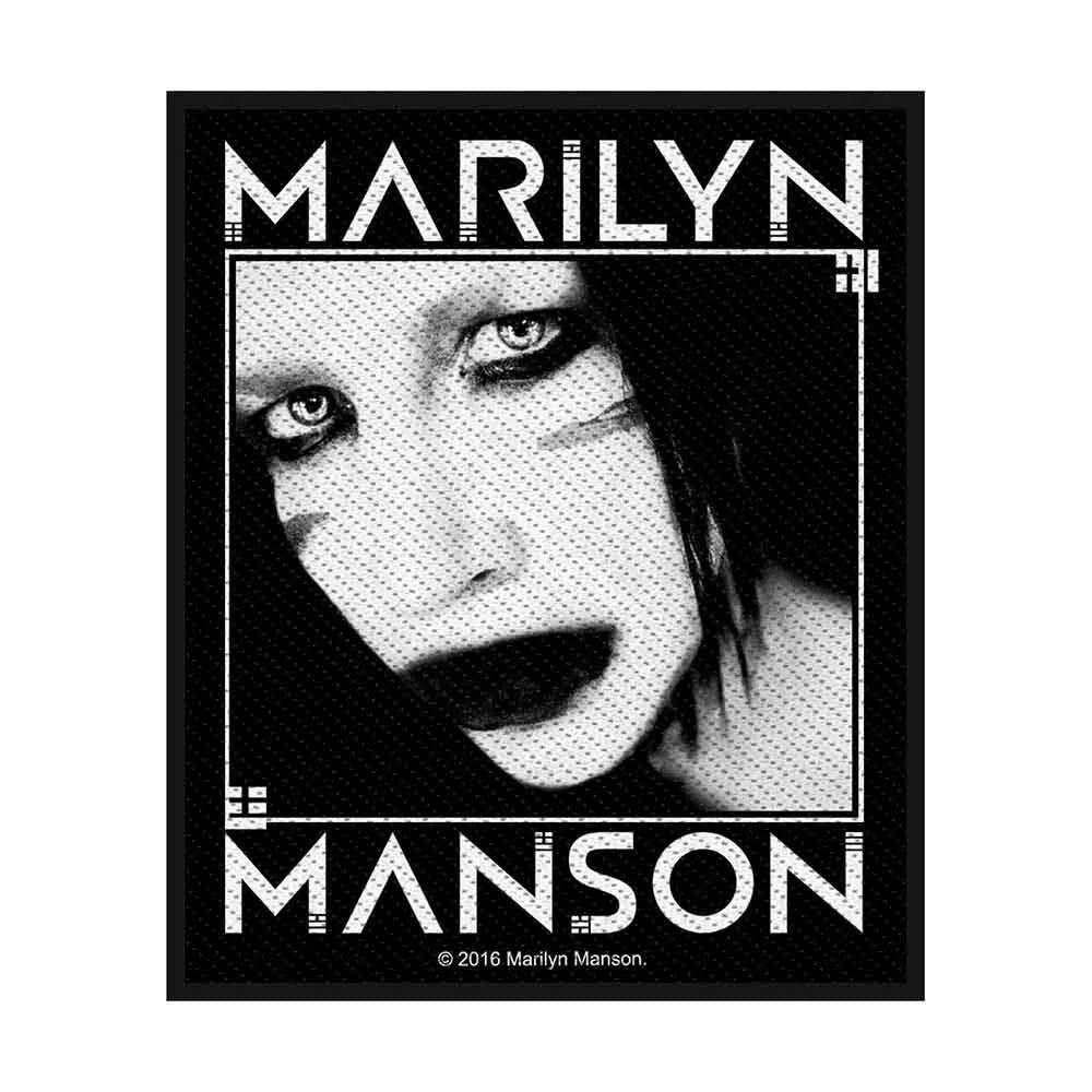 Marilyn Manson Patch | Villain Woven Aufnäher zum Annähen | Industrial Metal Band Merch | 10 x 10 cm
