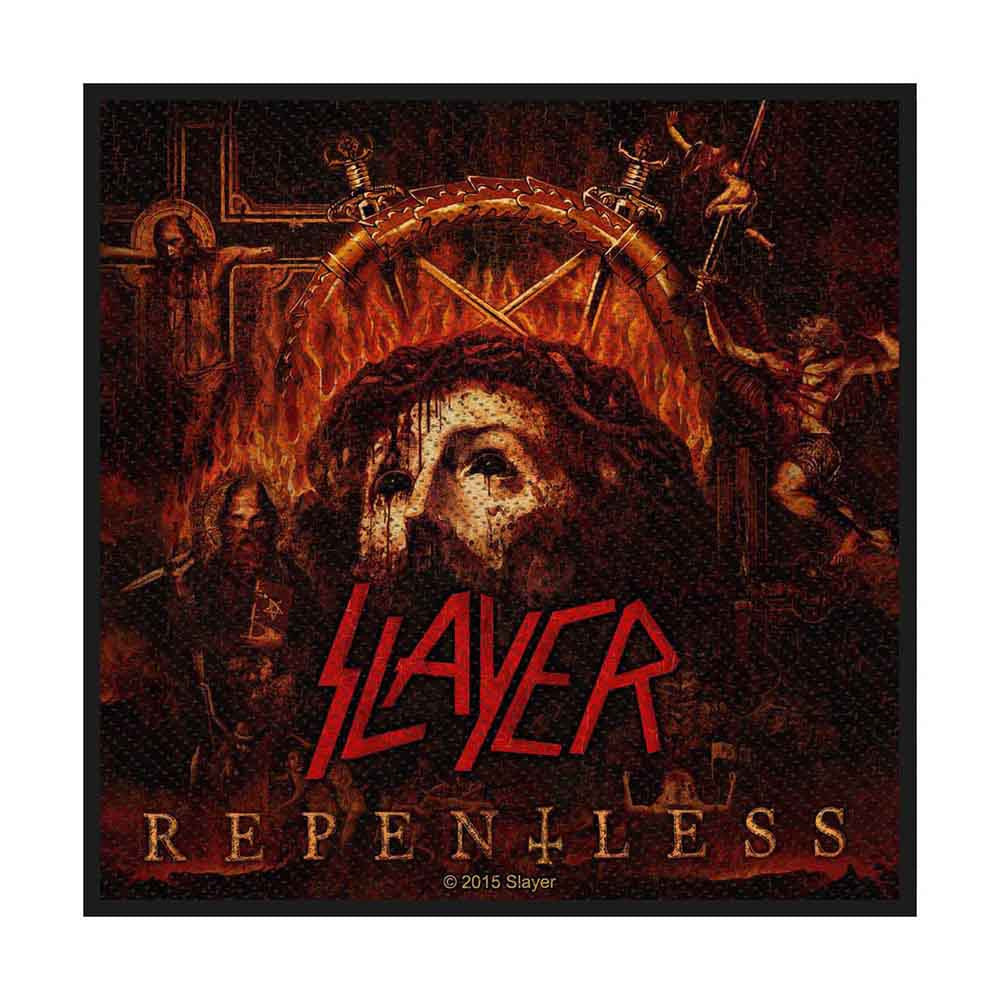 Slayer Patch | "Repentless" Gewebter Aufnäher | Zum Aufnähen | Thrash Metal Merch 10 x 10 cm