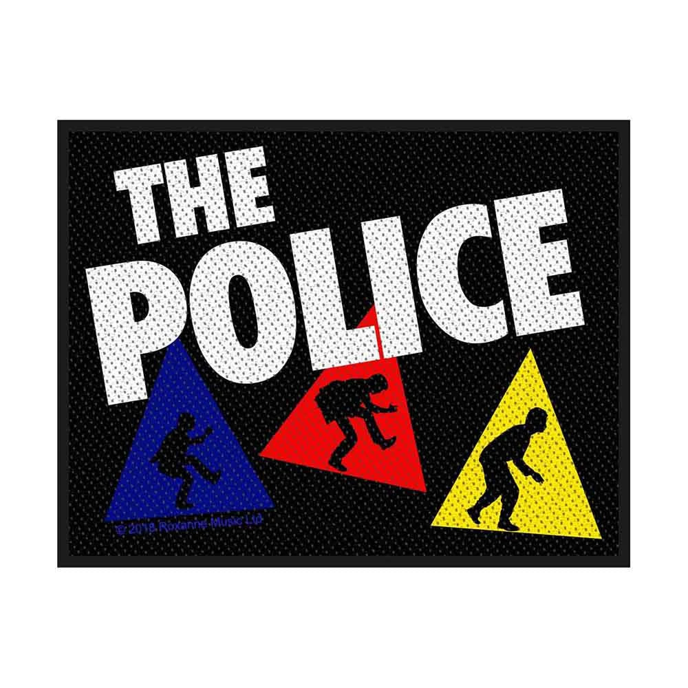 The Police Patch | Triangles Woven Aufnäher zum Annähen | Rock Band Merch | 10 x 10 cm