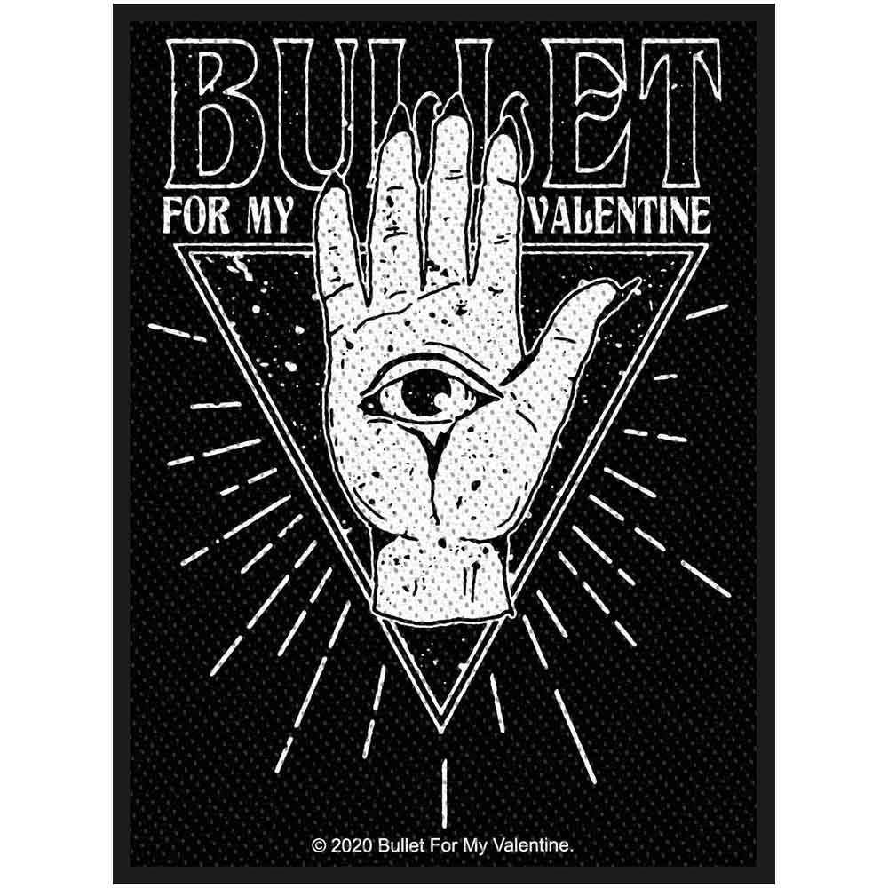 Bullet For My Valentine Patch | All Seeing Eye Woven Aufnäher zum Annähen | Metalcore Band Merch | 10 x 10 cm