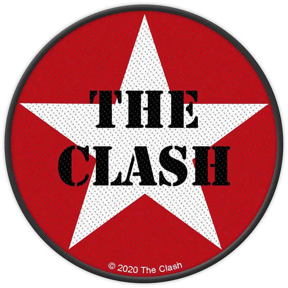 The Clash Patch | Military Logo Woven Aufnäher zum Annähen | Punk Rock Band Merch | 10 x 10 cm