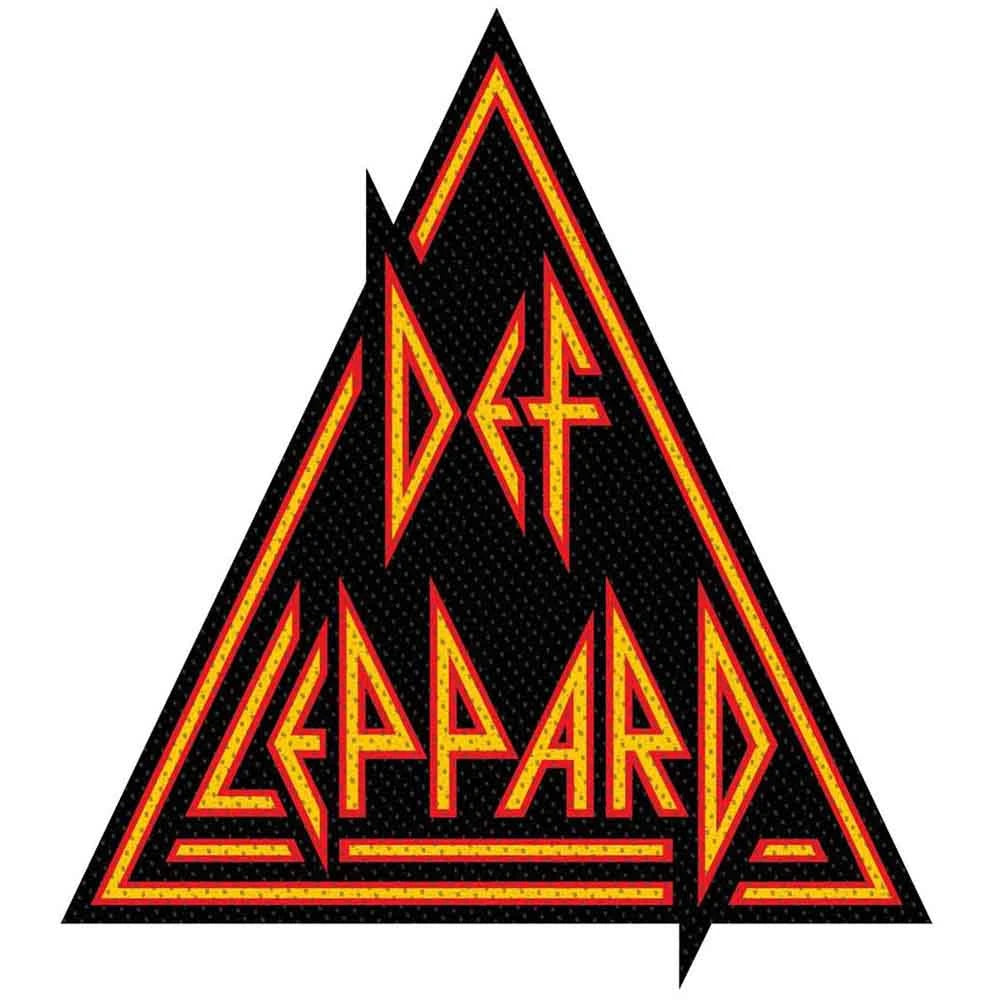 Def Leppard Patch | Logo Cut Out Woven Aufnäher zum Annähen | Hard Rock Band Merch | 10 x 5 cm