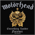 Official Motörhead Patch | "Everything Louder Forever" Woven Patch | Sew-on | Heavy Metal Merch 10 x 9.5 cm