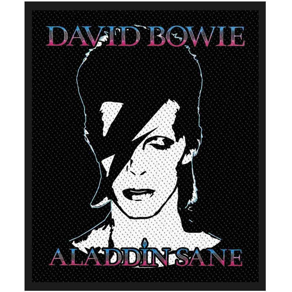 David Bowie Patch | Aladdin Sane Woven Aufnäher zum Annähen | Glam Rock Merch | 10 x 10 cm