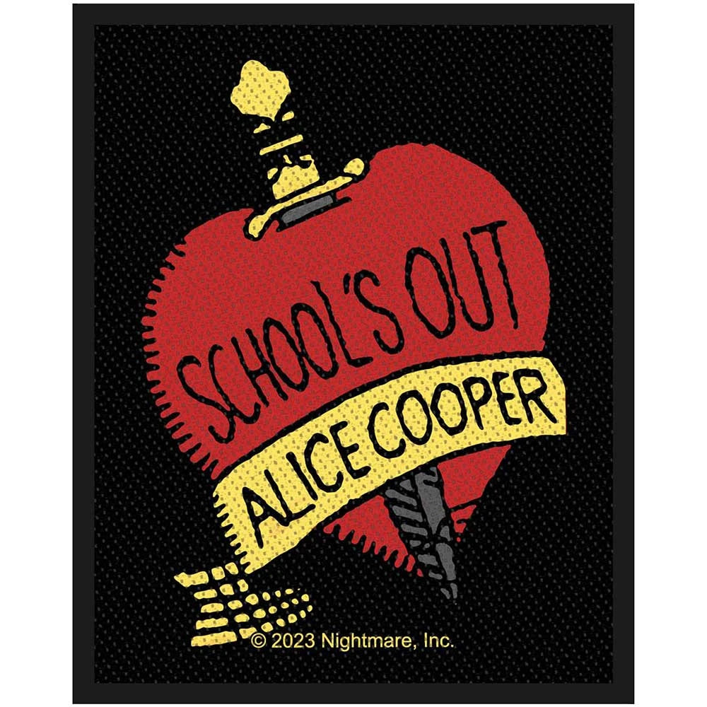Alice Cooper Patch | School's Out Woven Aufnäher zum Annähen | Shock Rock Band Merch | 10 x 10 cm