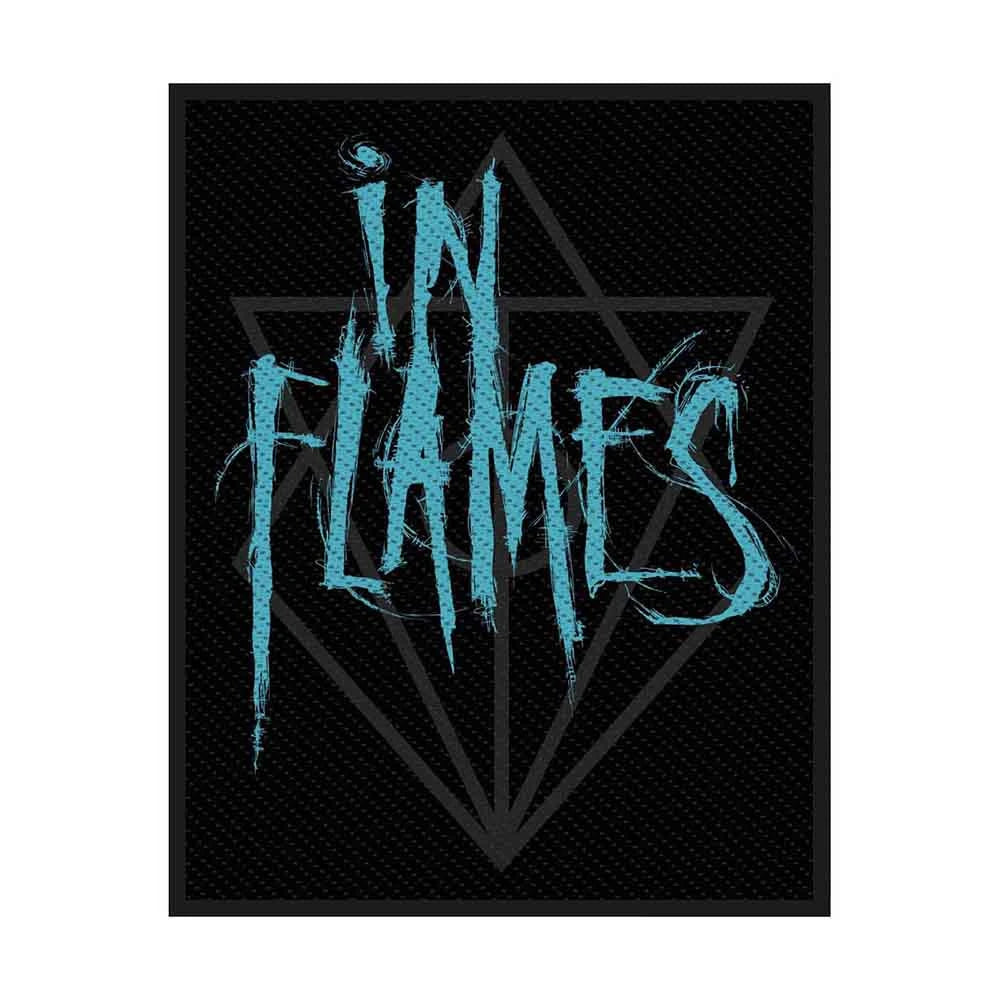 In Flames Patch | Scratched Logo Woven Aufnäher zum Annähen | Melodic Death Metal Band Merch | 10 x 5 cm