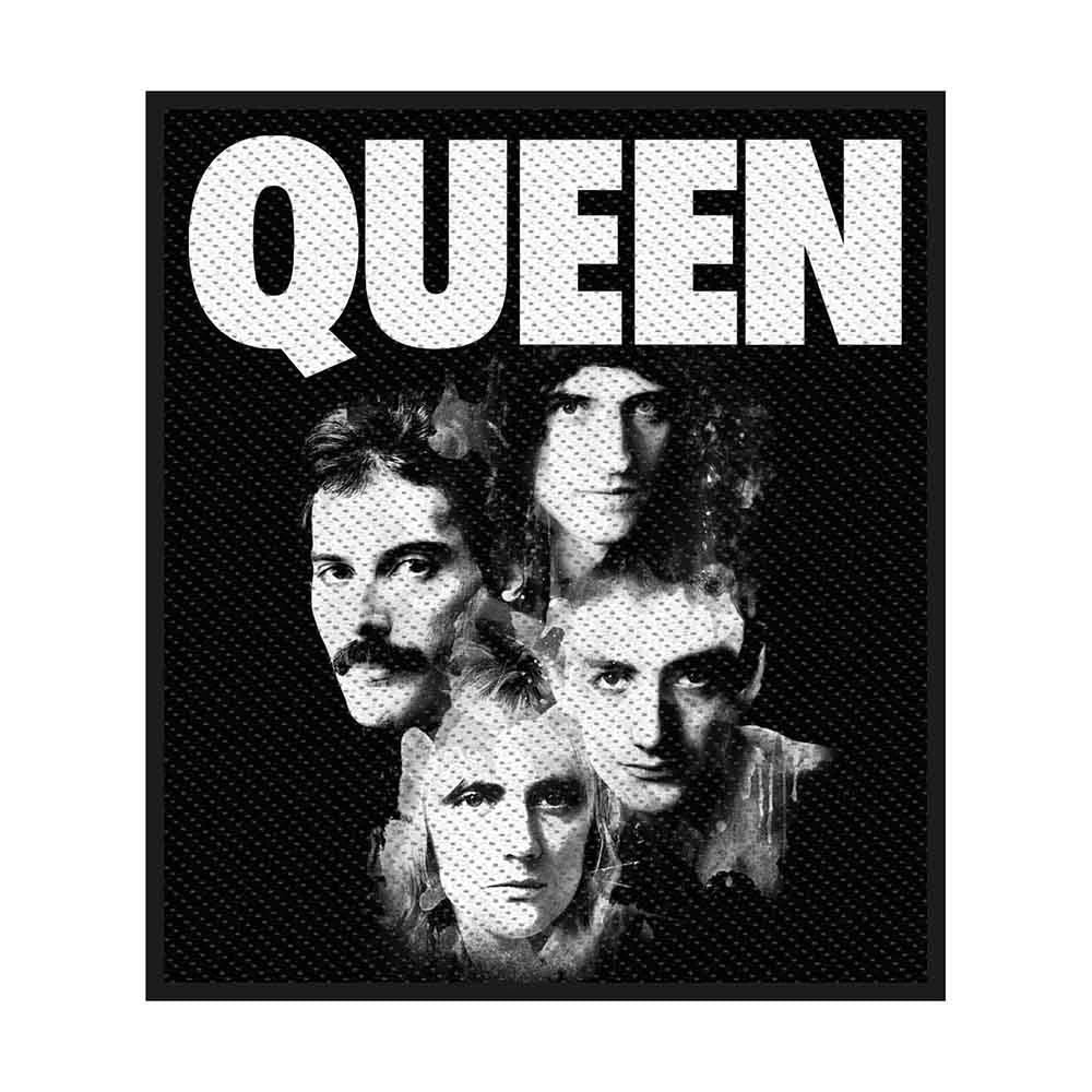 Queen Patch | Faces Woven Aufnäher zum Annähen | Classic Rock Band Merch | 10 x 10 cm