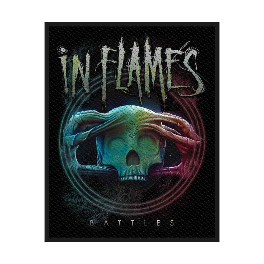 In Flames Patch | Battles Woven Aufnäher zum Annähen | Melodic Death Metal Band Merch | 10 x 10 cm
