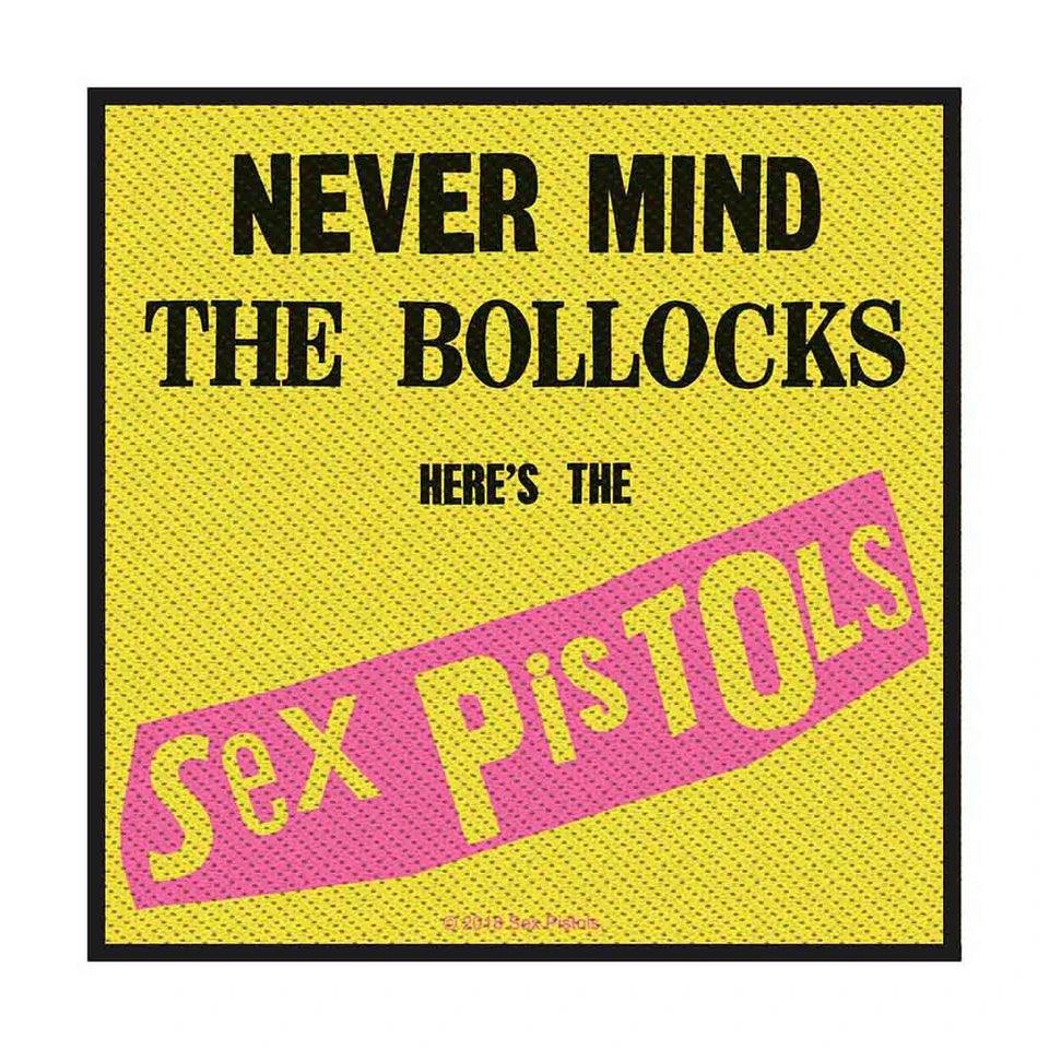 Sex Pistols Patch | Nevermind The Bollocks Woven Aufnäher zum Annähen | Punk Rock Band Merch | 10 x 10 cm