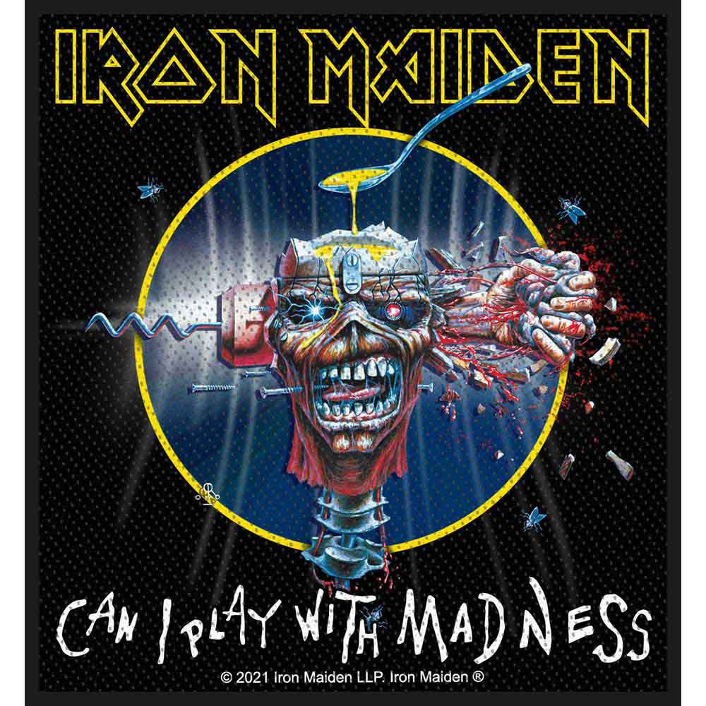 Iron Maiden Patch | "Can I Play With Madness" Gewebter Aufnäher | Zum Aufnähen | Heavy Metal Merch 10 x 10 cm