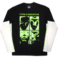 Type O Negative Unisex Layered Longsleeve – Faces (Layered Look Black/White)