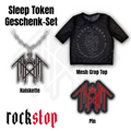 Offizielles Sleep Token Merch Set | Transparentes Crop Top + Logo Halskette + Emaille Pin