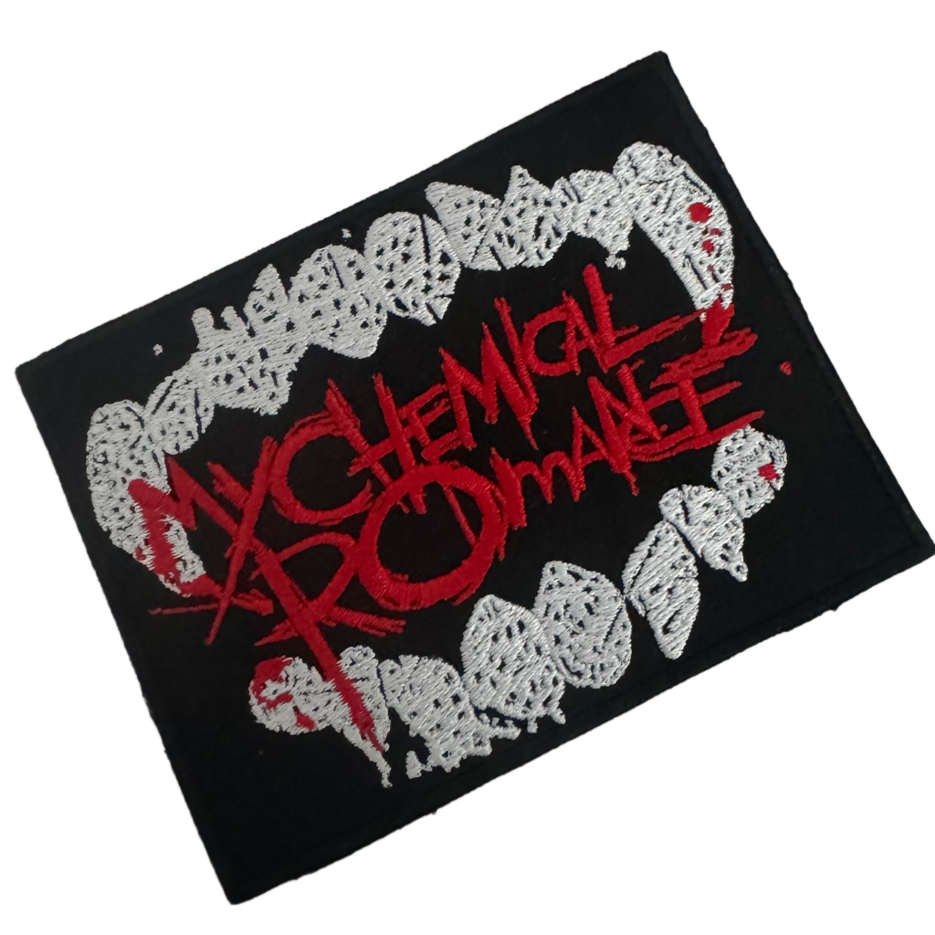 Official My Chemical Romance Patch | "The Black Parade Fangs" Woven Patch | Emo Rock Merch | Iron-On | 10 x 10 cm