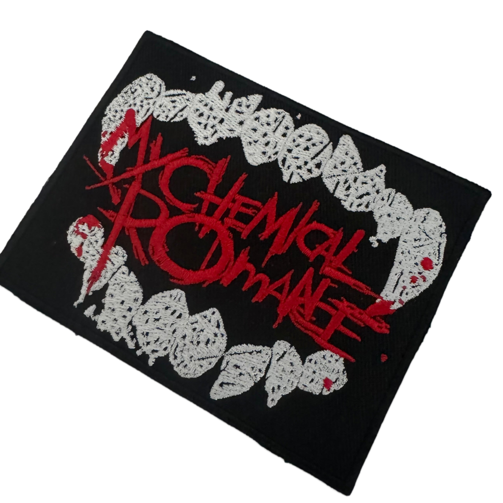 Official My Chemical Romance Patch | "The Black Parade Fangs" Woven Patch | Emo Rock Merch | Iron-On | 10 x 10 cm