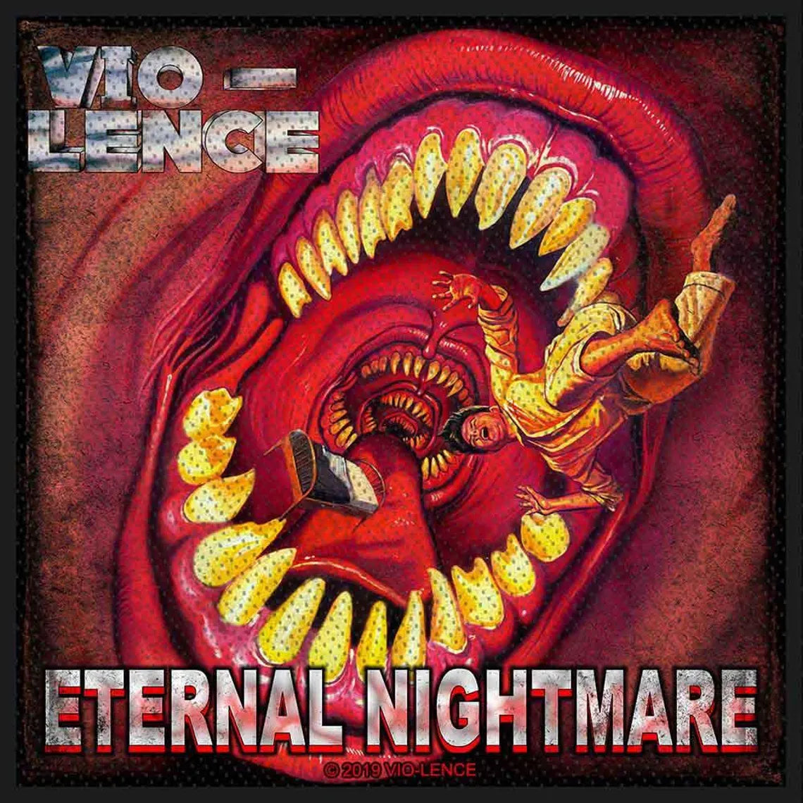 Offizieller Vio-Lence Patch | "Eternal Nightmare" Woven Aufnäher | Thrash Metal Merch | 10 x 10 cm