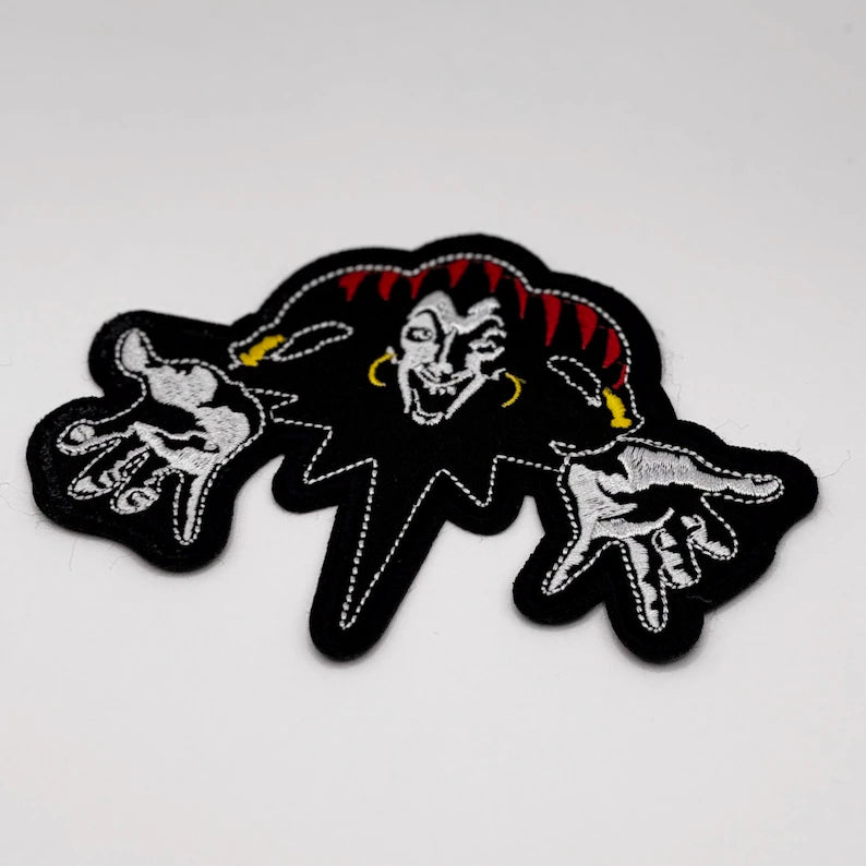 Patch Korol i Shut ca. 13 cm Король и Шут Aufnäher Joker Clown Horror Punk Russland DIY Панк Нашивка