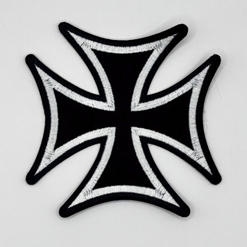 Eisernes Kreuz Aufnäher – 10 x 10 cm – Schwarzer Patch – Biker Gothic Rock Stickerei Deutschland