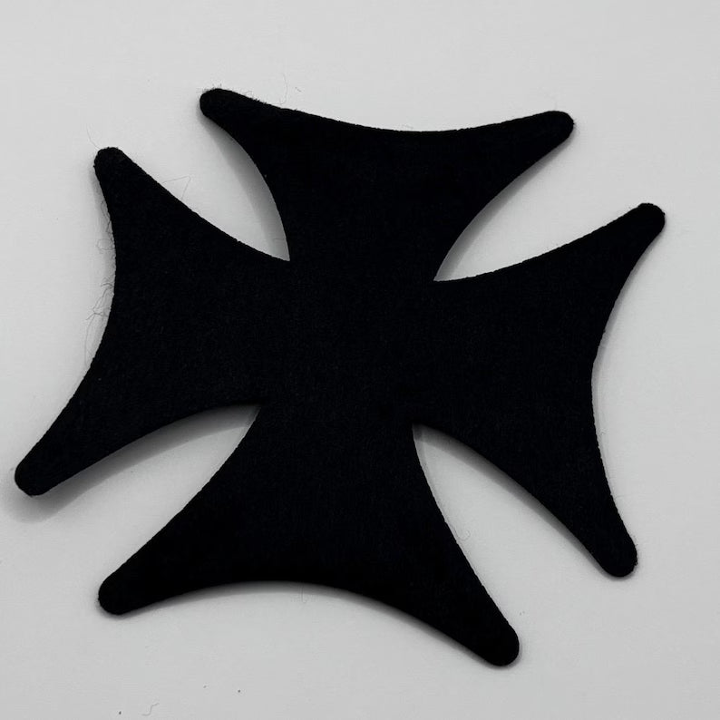 Eisernes Kreuz Aufnäher – 10 x 10 cm – Schwarzer Patch – Biker Gothic Rock Stickerei Deutschland