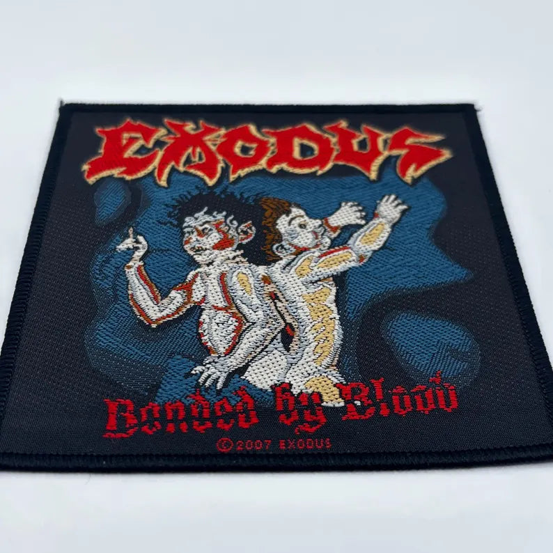 Exodus Aufnäher – Bonded by Blood – 10 x 10 cm – Gewebter Patch – Thrash Metal Kultband