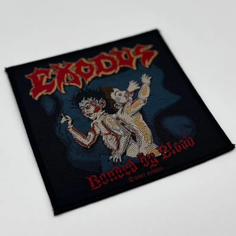 Exodus Aufnäher – Bonded by Blood – 10 x 10 cm – Gewebter Patch – Thrash Metal Kultband