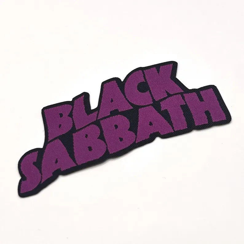 Black Sabbath Aufnäher – Purple Logo Cut-Out Patch (10 × 4,5 cm)