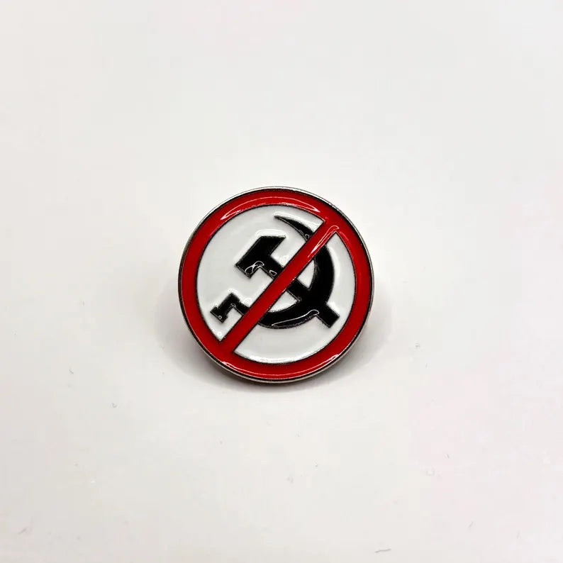 Anti-Kommunismus Pin – 2×2 cm Metall Anstecker – Political Badge, Anti-Soviet, No Communism Symbol