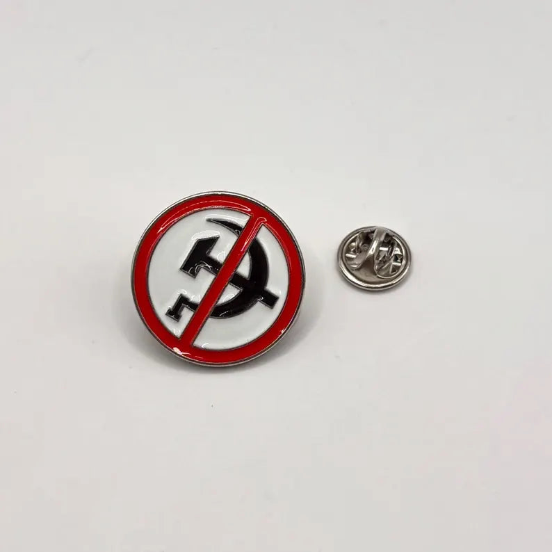 Anti-Kommunismus Pin – 2×2 cm Metall Anstecker – Political Badge, Anti-Soviet, No Communism Symbol