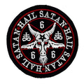 Hail Satan Aufnäher – 9 x 9 cm – Baphomet Totenkopf Patch – Okkult Satan Gothic Metal Stickerei zum Aufnähen