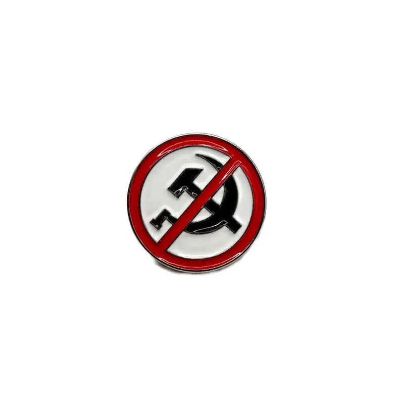 Anti-Kommunismus Pin – 2×2 cm Metall Anstecker – Political Badge, Anti-Soviet, No Communism Symbol