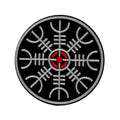 Aegishjalmur Aufnäher 10 cm – Wikinger Symbol – Vegvisir Stickerei – Nordischer Patch - Paganismus - zum Aufnähen